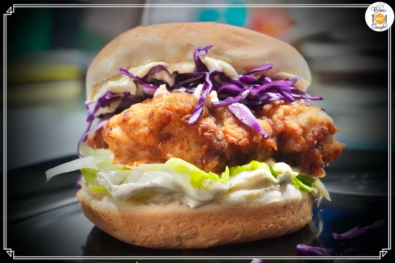 Buttermilk Crispy Chicken Burger with Homemade Black Pepper Mayonnaise