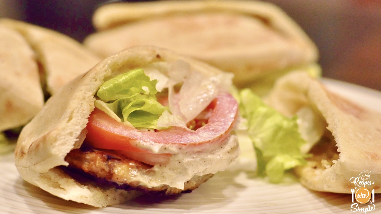 Arabian PITA Burger Savoury Chicken Patty and Spiced Mayo in Pita | Arabian Burger in Pita