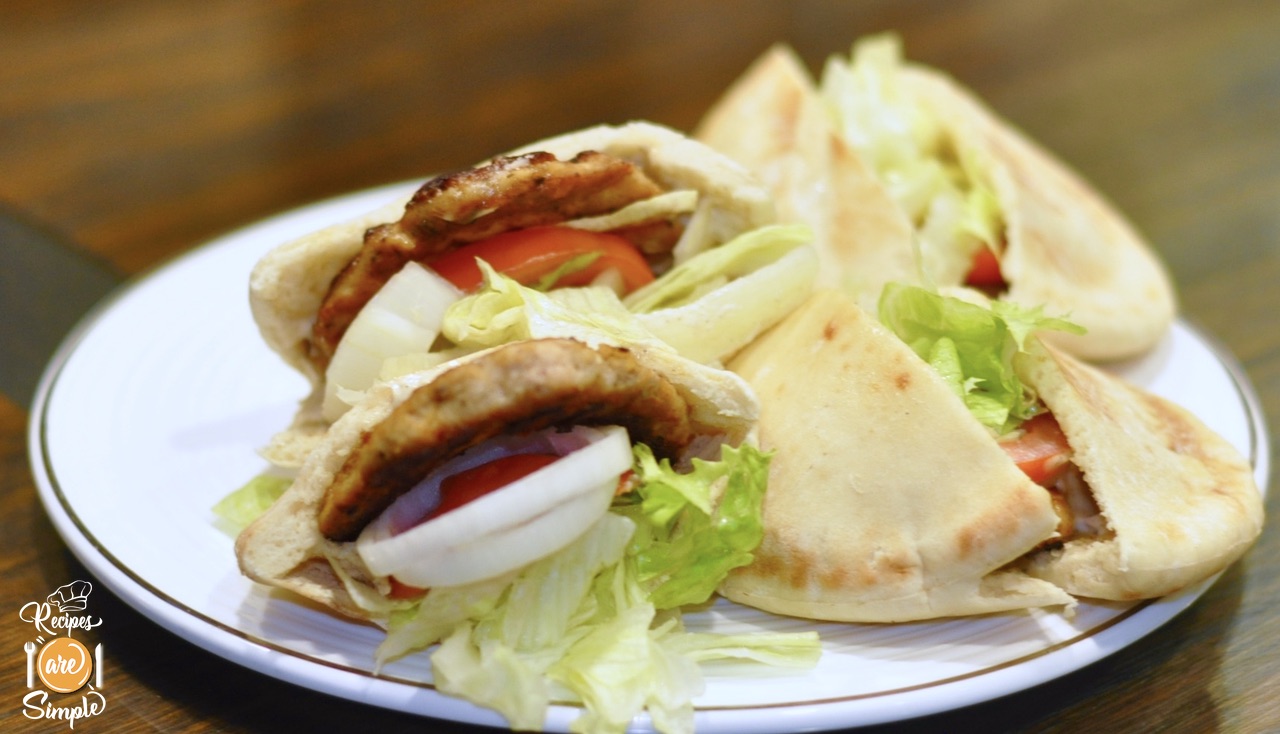 Savoury Chicken Patty and Spiced Mayo in Pita Recipe