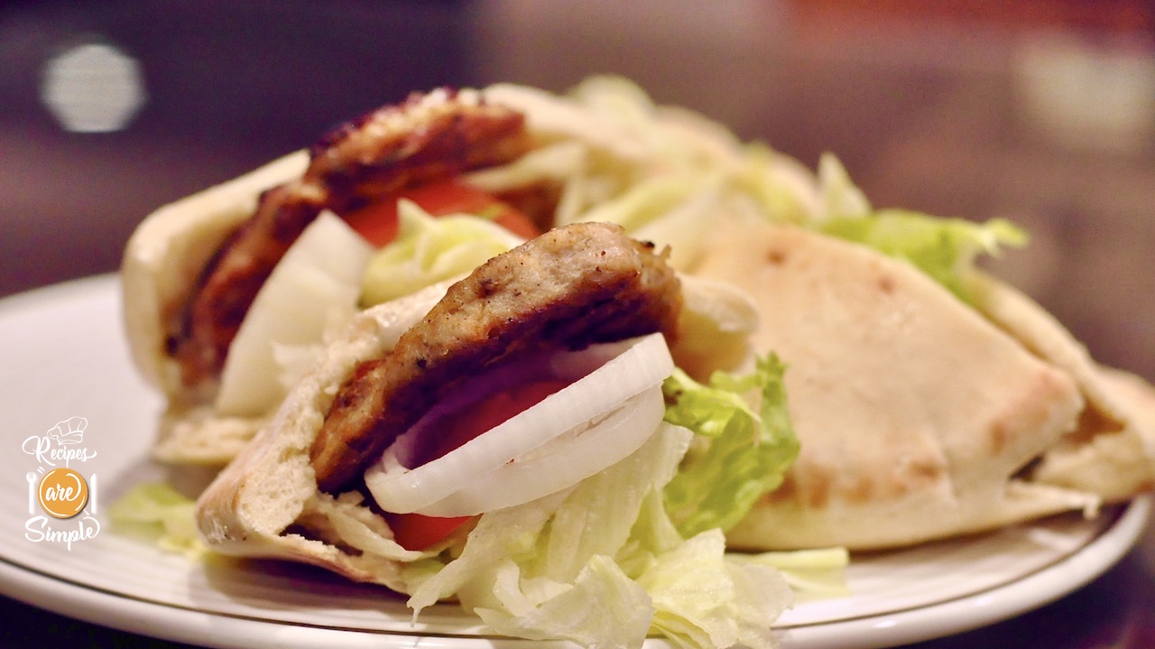 Savoury Chicken Patty and Spiced Mayo Savoury Chicken Patty and Spiced Mayo in Pita | Arabian Burger in Pita