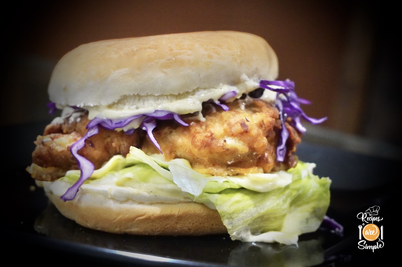 buttermilk crispy chicken burger recipe Buttermilk Crispy Chicken Burger (with homemade Black Pepper Mayonnaise)