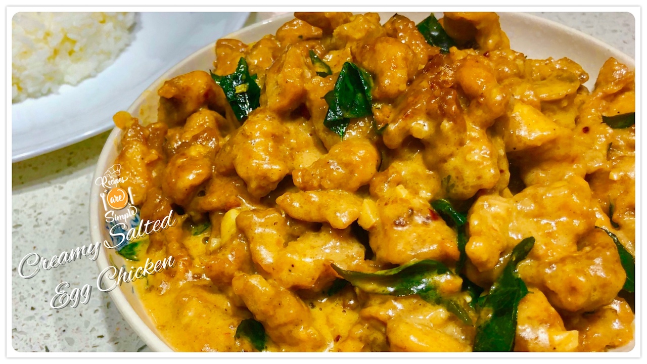 Creamy Salted Egg Chicken with Salted Egg Powder  Recipes are Simple