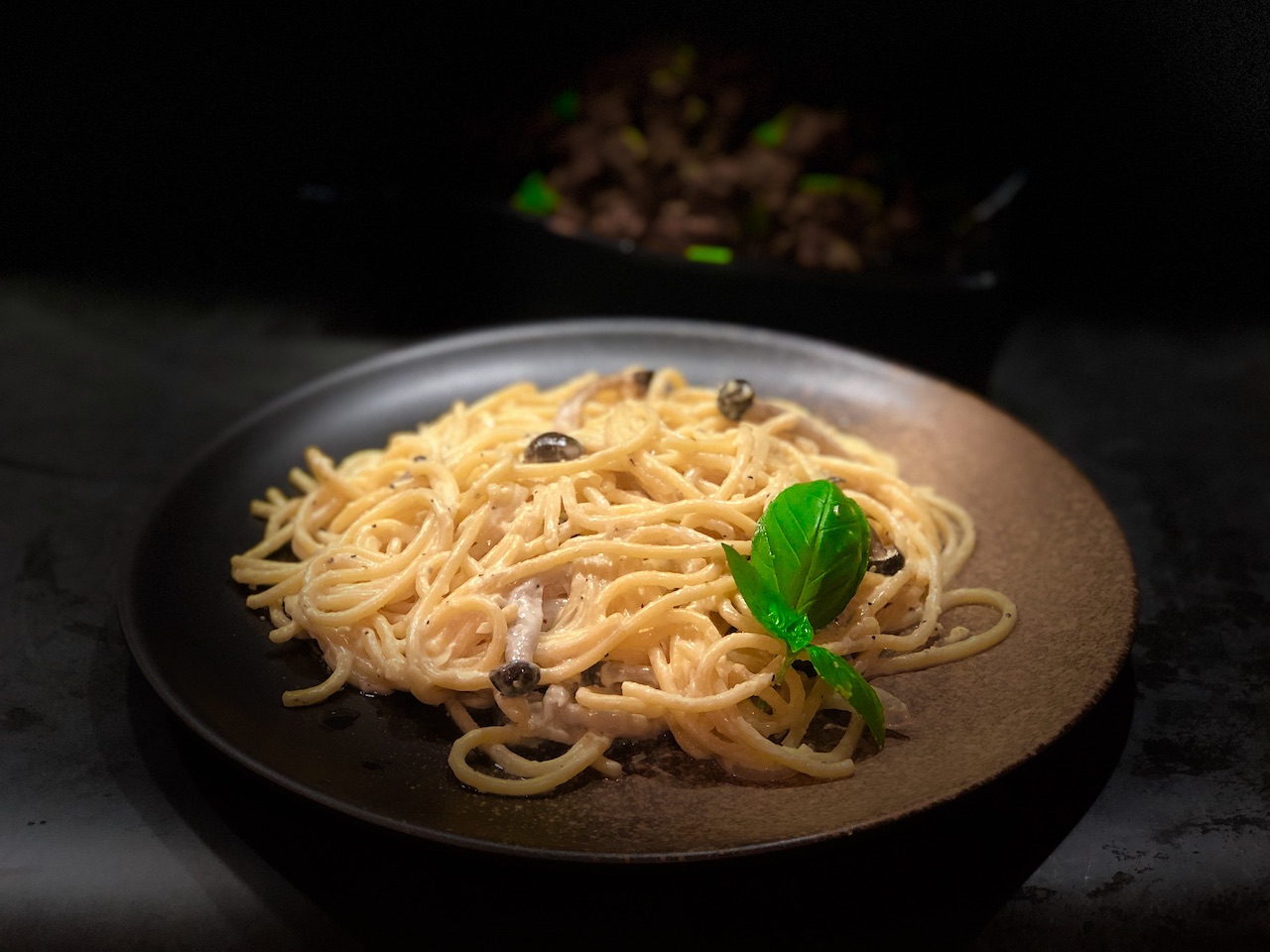 %name Quick Creamy Mushroom Spaghetti