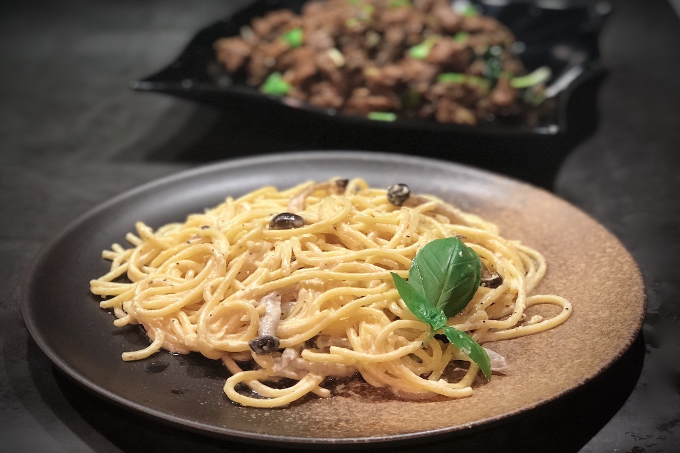 Quick Creamy Mushroom Spaghetti hero