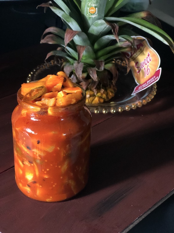 Sweet and Spicy Pineapple Pickle kerala