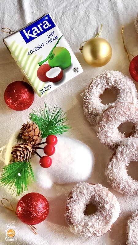 Festive Coconut Doughnuts with kara coconut cream