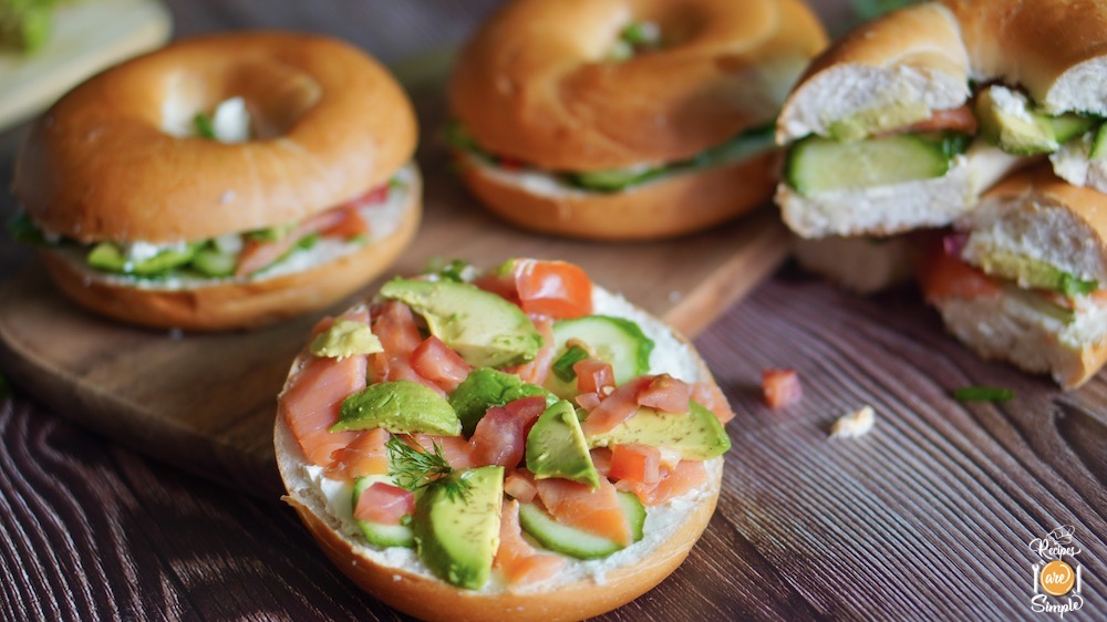 Smoked Salmon Bagel Sandwich - Recipes are Simple