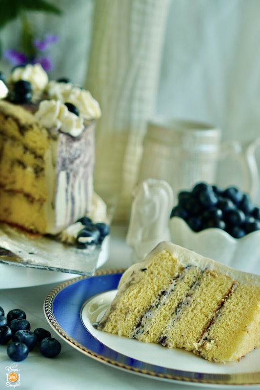 Blueberry - Whipped Cream Layer Cake - rECIPE video tutorial