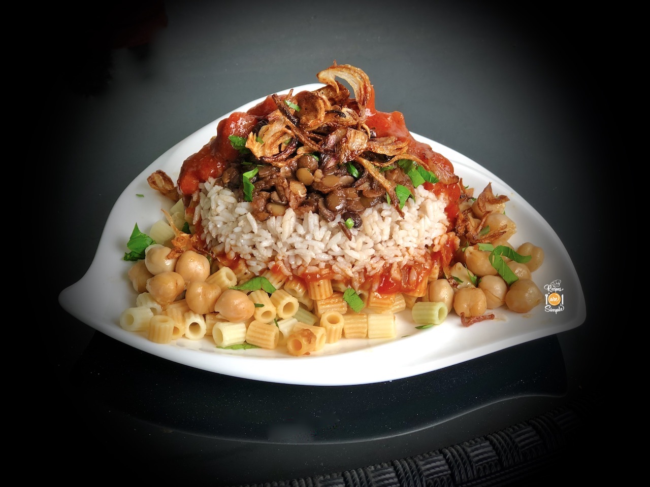 Koshari | Egyptian Rice with Lentils | كشري - Recipes are Simple