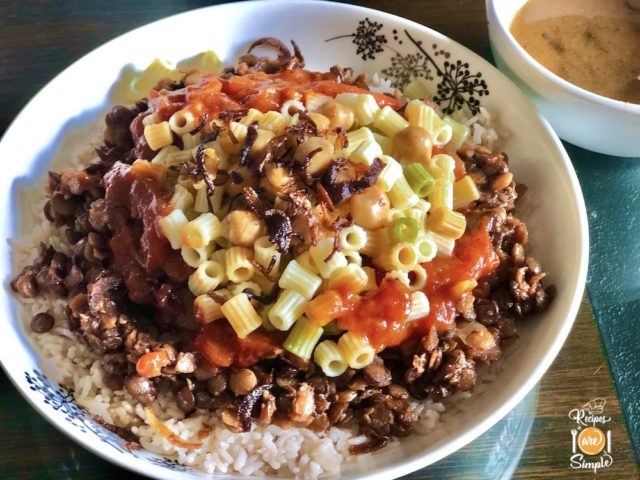 Koshari Egyptian Rice With Lentils كشري Recipes Are Simple
