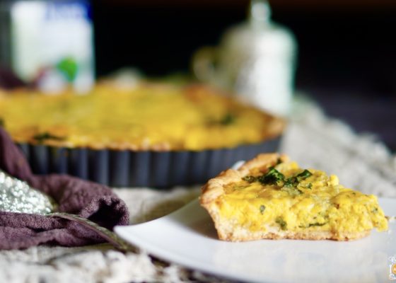 Kale and Pumpkin Quiche with Coconut Cream