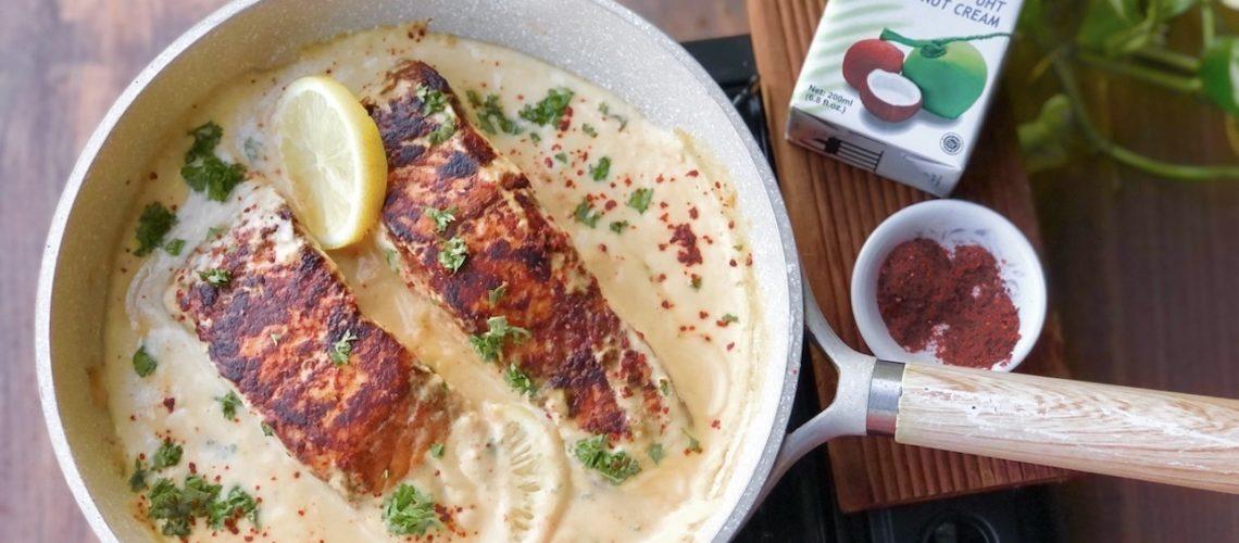 Seared Salmon in Coconut Cream