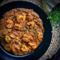 Chakkakuru Manga Chemmeen Curry (Shrimp curry with Raw Mango and Jackfruit Seeds)