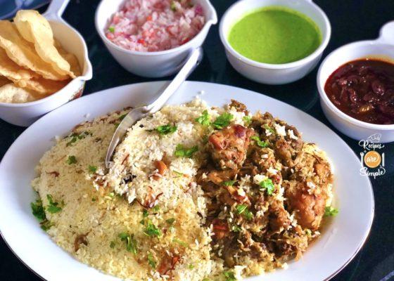 Poricha Kozhi Biryani – Malabar style Fried Chicken Biryani