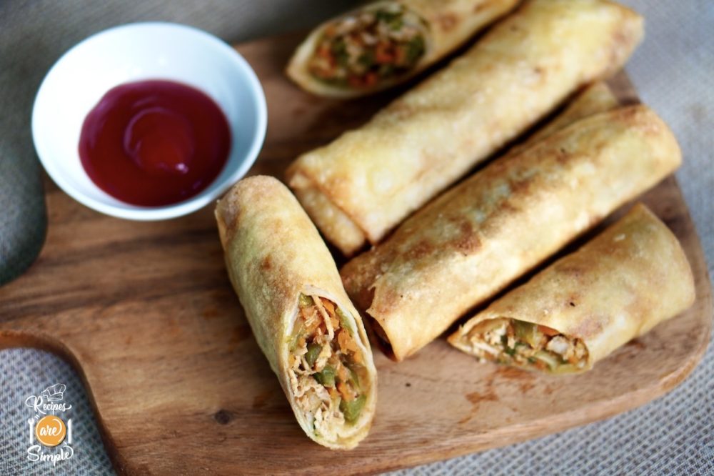 Chicken and Vegetable Spring Rolls with Homemade Spring Roll Wrappers