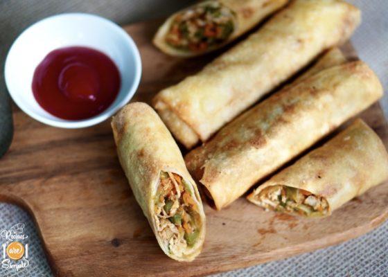 Chicken and Vegetable Spring Rolls