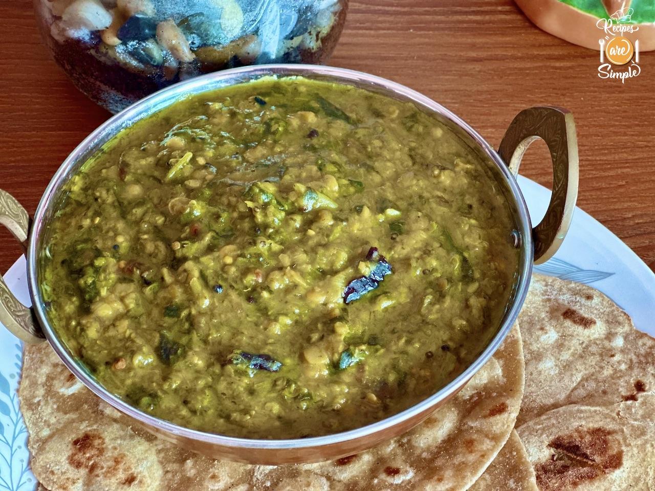 keerai paruppu with split peas