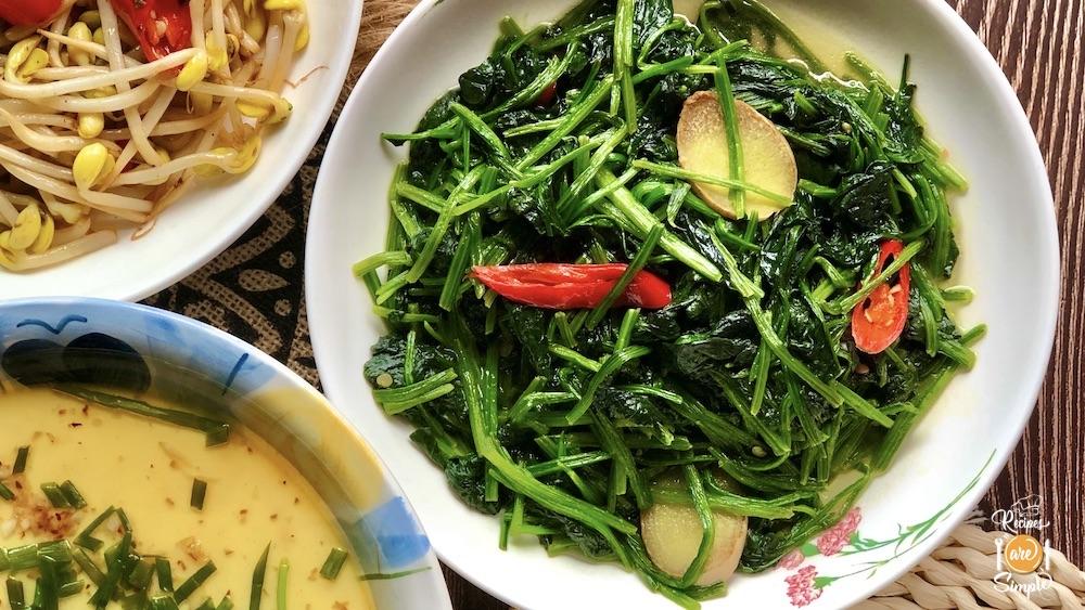 Stir Fried Chinese Greens - Chinese Spinach:Phuay Leng:菠菜