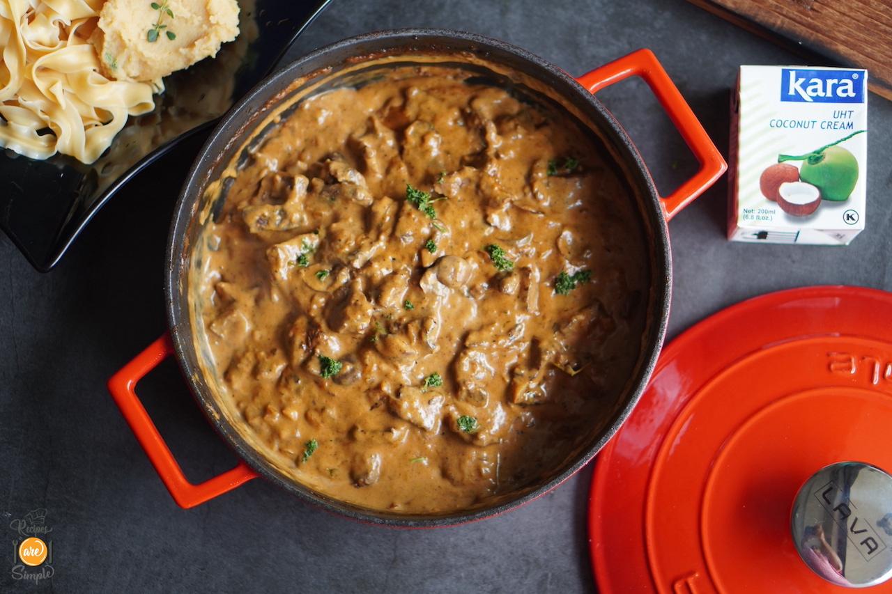 Beef Stroganoff (with Coconut Cream)