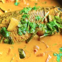 Nyonya Whole Seabass Curry with Pineapple and Long Beans recipe